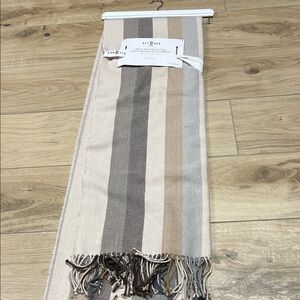 Kit and Ace Beige and Gray Striped Throw Blanket